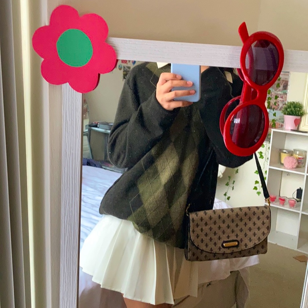 Banana Republic Vintage Green Argyle Sweater